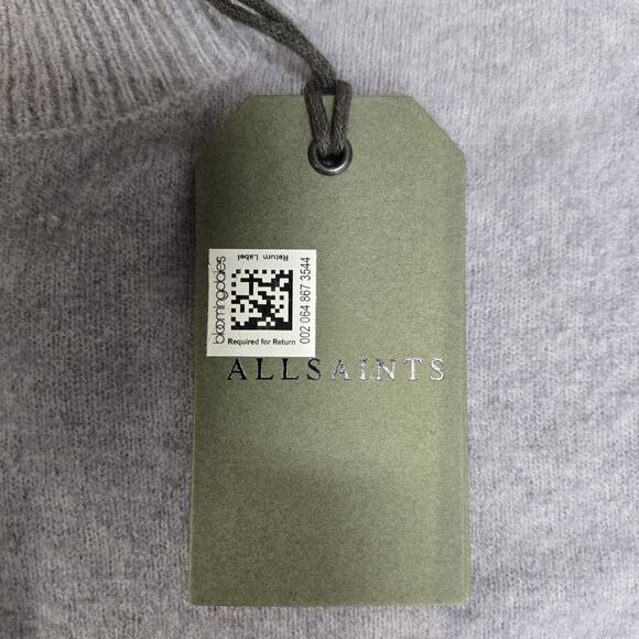 Allsaints Sweater Womens Medium NEW Gray Wool Yak Oversized Slouchy Designer - Picture 8 of 14